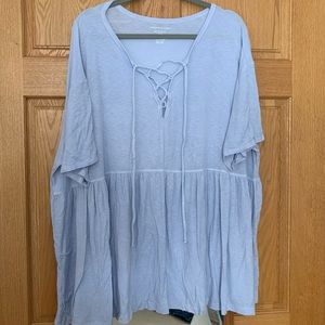 Light blue peplum shirt